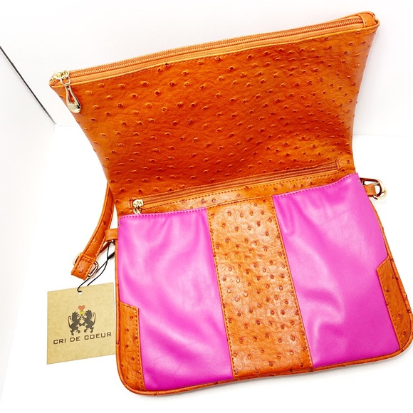 Cri de Coeur Vegan Ostrich Crossbody Bag - Picture 2 of 14